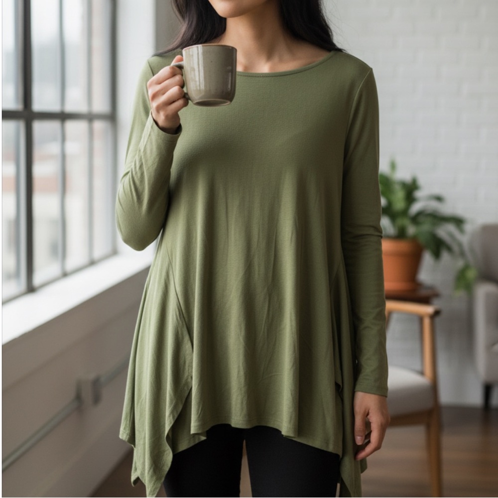 Lisa Bayne Lime Green Tunic Top XS